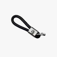 Брелок для ключів з логотипом Mazda (зі шкіряною косичкою, металевий, автомобільний, сувенірний