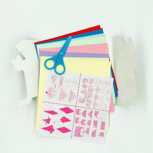 Набір для орігамі: папір 32 арк. 15x15 см + ножиці, для дитячої творчості-1