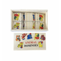 Домино  деревянное, 15.6×9 см, детская настольная игра, развивающая игра для малышей,