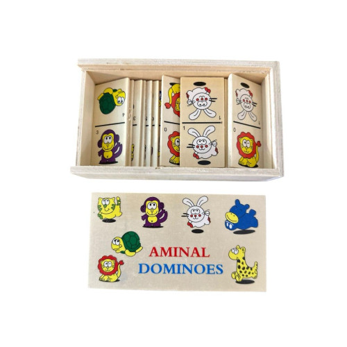 Доміно дерев'яне, 15.6×9 см, дитяча настільна гра, розвиваюча гра для малюків-3