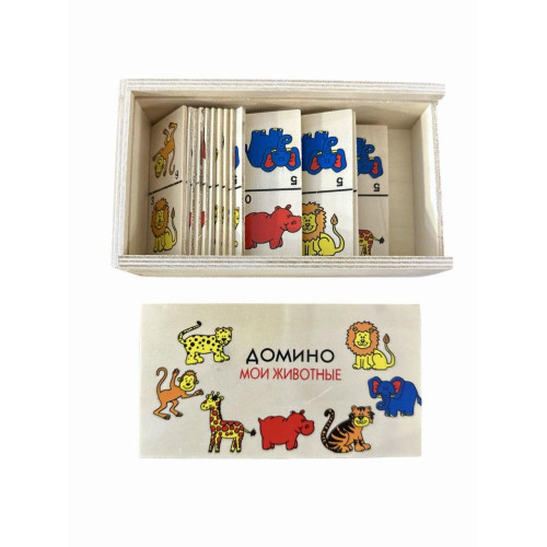 Доміно дерев'яне, 15.6×9 см, дитяча настільна гра, розвиваюча гра для малюків-4
