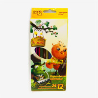 Карандаши цветные двухсторонние Сказка 24 цв., шестигранные, для детей, художников