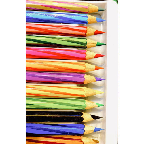 Товсті кольорові олівці 'Сказка Jumbo' з точилкою — 12 кольорів, для дітей, тригранні, м'які, у пластиковому пакуванні-2