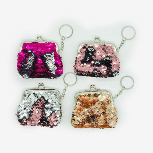 Гаманець-брелок з паєтками, інтерактивний, змінний дизайн, для грошей та карток