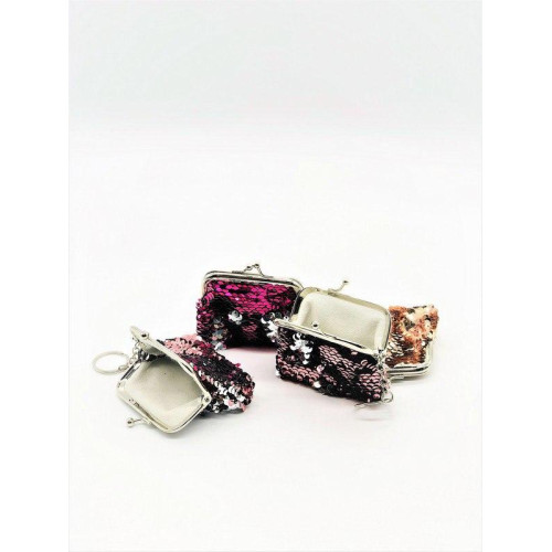 Гаманець-брелок з паєтками, інтерактивний, змінний дизайн, для грошей та карток-3