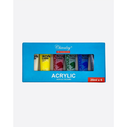 Набір акрилових фарб CAMIS QSA0620, 6 кольорів по 20 мл – для творчості та декору