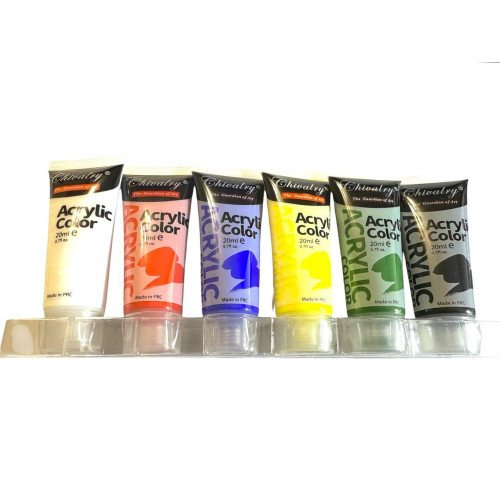 Набір акрилових фарб CAMIS QSA0620, 6 кольорів по 20 мл – для творчості та декору-1