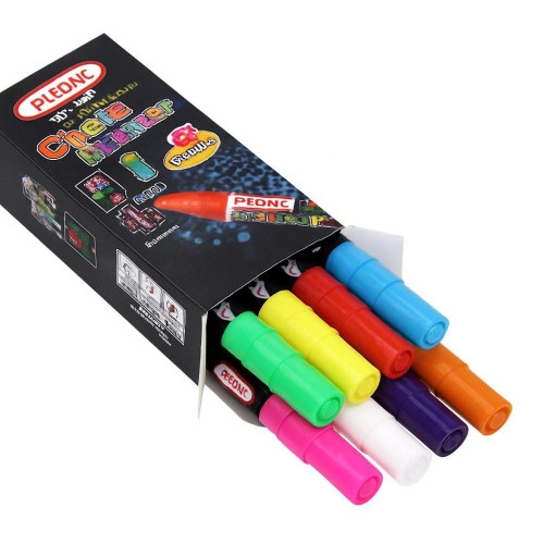 Набір неонових маркерів DUOLE для дощок та скла, 8 кольорів, рідка крейда, світні маркери для творчості