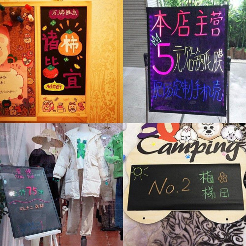 Набір неонових маркерів DUOLE для дощок та скла, 8 кольорів, рідка крейда, світні маркери для творчості-5