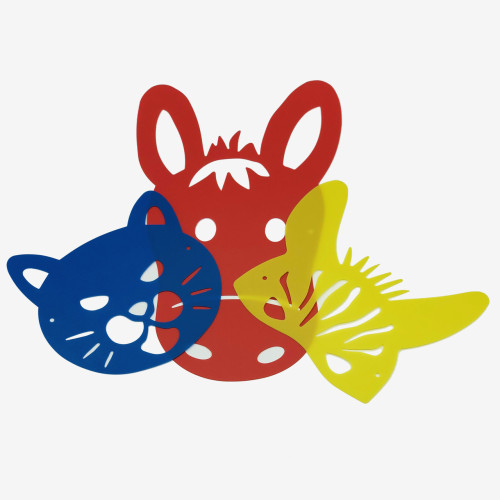 Маски-трафареты животных, 3 шт., ассорти, для детского творчества, рисования, игр