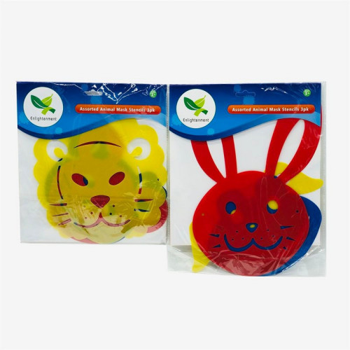 Маски-трафареты животных, 3 шт., ассорти, для детского творчества, рисования, игр-1