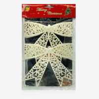 Набор бантиков из гибкого пластика, 12х5 см, 2 шт, молочный цвет, с ниткой для декора