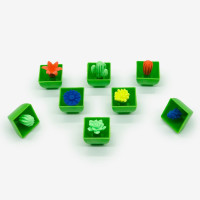 Набор растущих кактусов/цветов в горшочках – гидрогелевые (3×3 см, 8 шт.