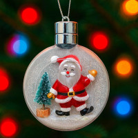 Набор новогодних LED-шаров (4 шт, диаметр 10 см) – светящиеся украшения на ёлку