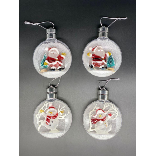 Набір новорічних LED-куль (4 шт, діаметр 10 см) – світні прикраси на ялинку-4