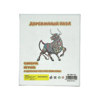 3D пазлы деревянные «Бык» А5 (60×80 мм) - головоломка, конструктор, складная модель, для детей и взрослых, раз