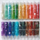 Набір паєток 5 мм, 12 кольорів у баночках на стрічці | Для творчості та декору