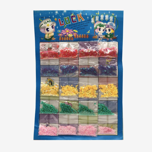 Набір паєток на аркуші, 5 кольорів – фігурні з отвором для шиття та декору