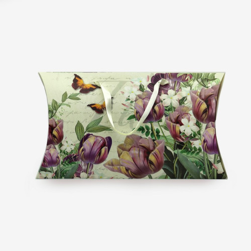 Подарунковий пакет з горизонтальним завантаженням 44×25 см – паперовий пакет з атласними ручками-1