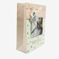 Подарочный бумажный пакет с 3D эффектом и глиттерным напылением,  для подарков, праздника, свадьбы