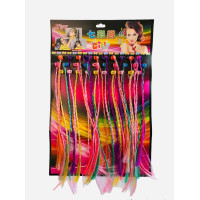 Набор детских косичек с зажимом 30 шт. (30 см) – разноцветные, для плетения волос, творчества