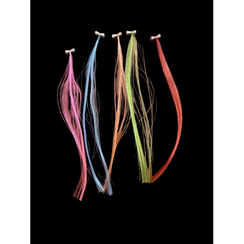 Штучні дитячі пасма з пружиною (см) - яскраві накладні пасма для весілля, вечірок-1