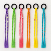 Косички на резинке из искусственных волос 31 см, разноцветные детские украшения для причёски