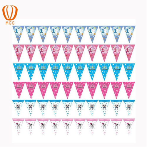 Гірлянда розтяжка «Happy Birthday» блакитна, 2.5 м, для декору свята-3