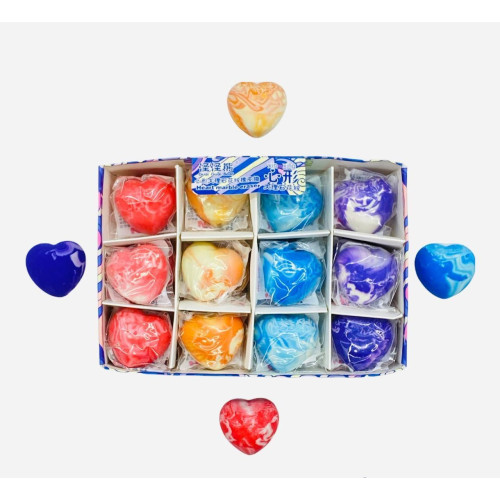 Гумка-сердечко WX-99228, 4 кольори, м'яка, для школи, малювання та творчості