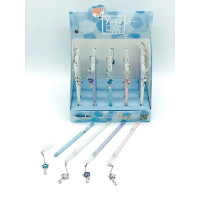 Ручка гелева з підвіскою Діамантова кішка, стильний аксесуар, подарунок для дівчат, 0.5 мм