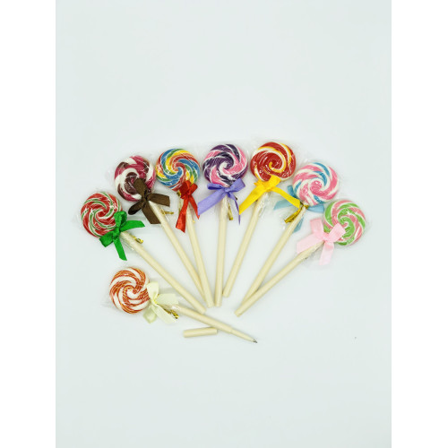 Ручка кулькова «Lollipop Pen» у стилі льодяника, синій колір, для школи та творчості