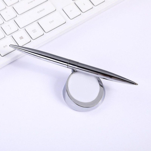 Шариковая ручка на магните с синими чернилами – стильная металлическая, с магнитным креплением, для офиса, док-3