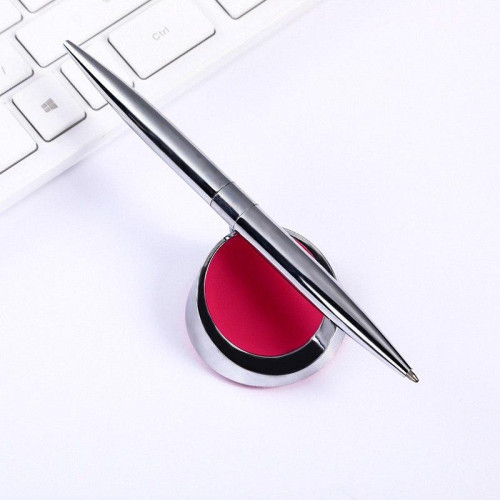 Шариковая ручка на магните с синими чернилами – стильная металлическая, с магнитным креплением, для офиса, док-5