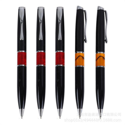 Ручка кулькова подарункова з імітацією каменю, металевий корпус, набір преміум-1