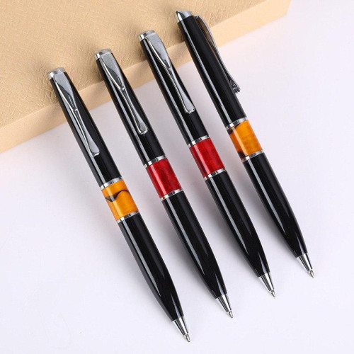 Ручка кулькова подарункова з імітацією каменю, металевий корпус, набір преміум-7