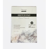 Скетчбук А2 для акварели и рисования, спираль сверху, 160 г/м², 20 листов
