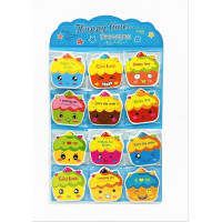 Клеєні стікери 70x70 мм, 12 видів. Для планування та скрапбукінгу.