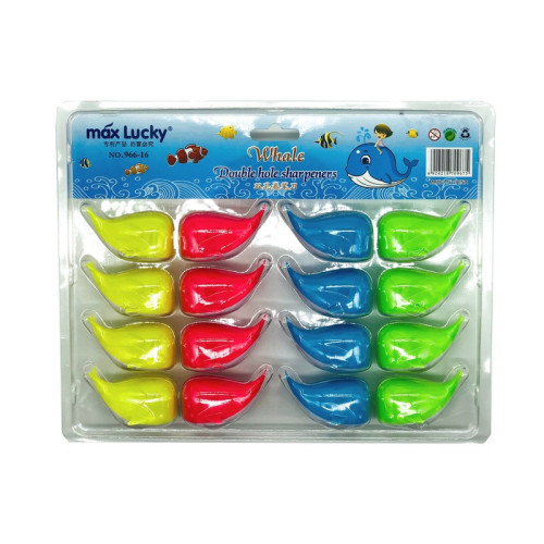 Точилка пластикова з двома отворами | Для стандартних та товстих олівців | Набір для школи