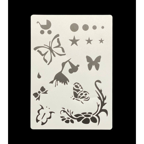 «Трафарет пластиковий А5 білий (14,8×21 см), багаторазовий, для творчості та декору»