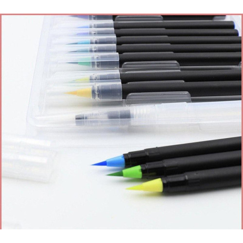 Акварельні фломастери QD-2504 (20 кольорів) – з м'яким наконечником, водорозчинні, для скетчингу, ілюстрації-1