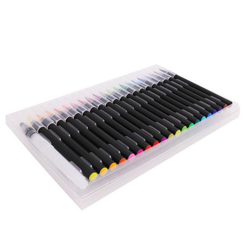 Акварельні фломастери QD-2504 (20 кольорів) – з м'яким наконечником, водорозчинні, для скетчингу, ілюстрації-2