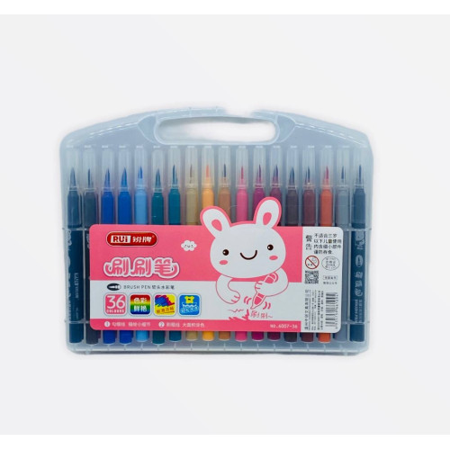 Акварельні фломастери-пензлі з м'яким наконечником, 36 кольорів, арт. 6007-36, художні маркери для малювання, скетчингу