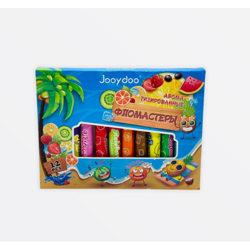 Фломастеры ароматизированные (12 цветов) QD-2503-12 – яркие с фруктовыми запахами для детского творчества