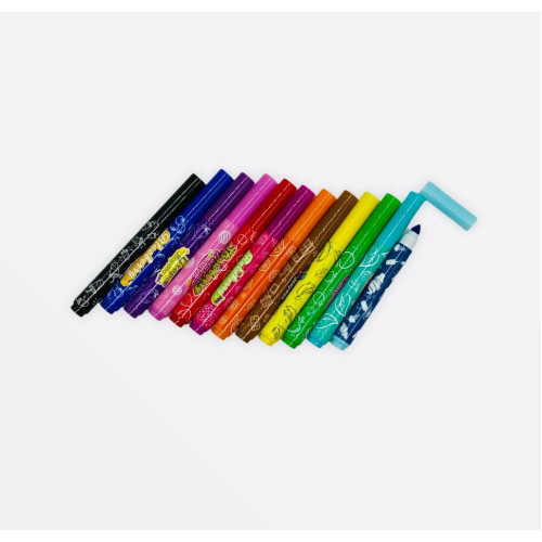 Фломастеры ароматизированные (12 цветов) QD-2503-12 – яркие с фруктовыми запахами для детского творчества-1