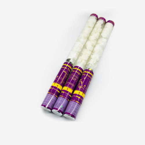 Пневматическая хлопушка с белыми розами (60 см) – свадебный аксессуар для фотосессий и праздников