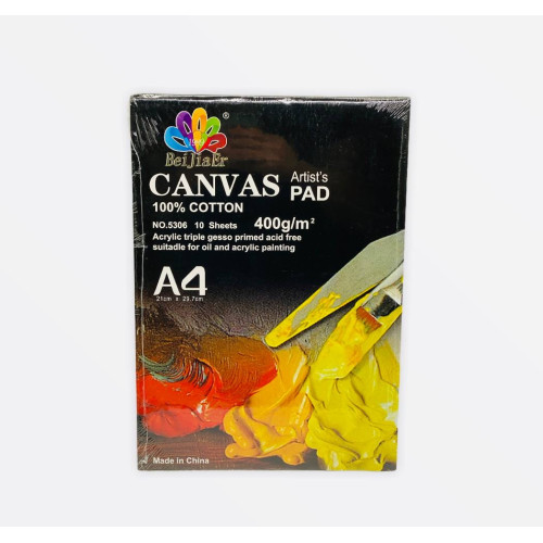 Холст грунтованный А4 (210×297 мм), 400 г/м², для масла и акрила