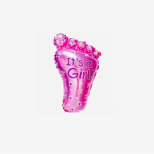 Фольгована куля — Рожева ступня 20×24 см | Для дівчинки, декор свята