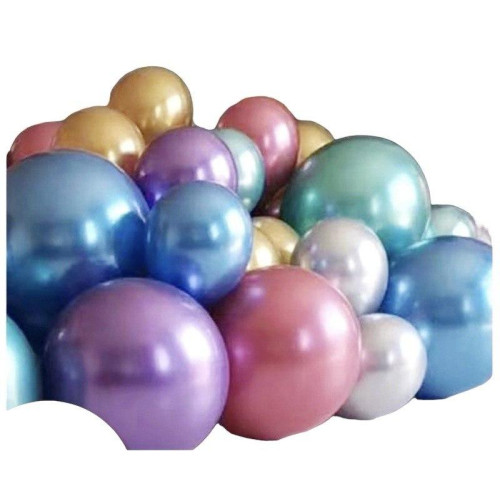 Набір куль хромованих металік 12 дюймів (30 см), 50 шт, асорті кольорів-1