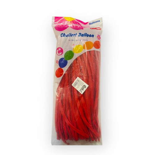Шары для моделирования красные 100 шт. – длинные воздушные колбаски, латексные, для твистинга и украшения праз