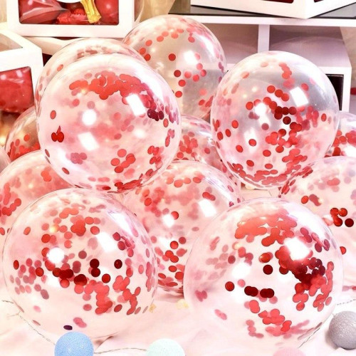 Латексна куля 'BALLON' 32 дюйми з бахромою та конфеті | Гігантські кулі для свят, фотосесій та декору-1